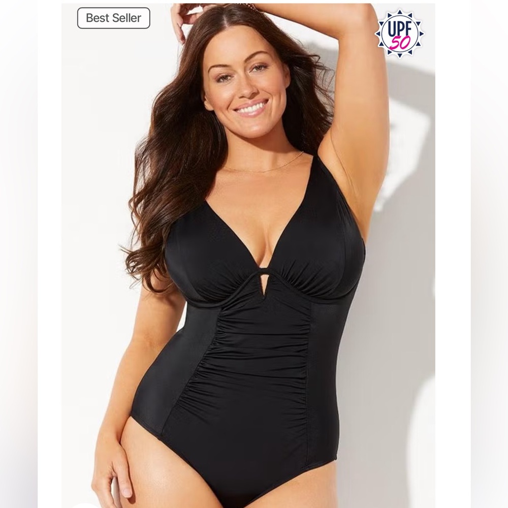 Swimsuits for all - Black One-Piece Swimsuit with underwire